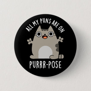 Badge Rond 5 Cm Tous Mes Puns Sont Sur Paire De Chat En Poche Pun 