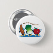 Badge Rond 5 Cm Tous partons au marché (Devant & derrière)