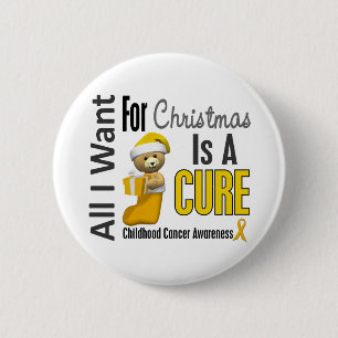 Badge Rond 5 Cm Tous que je veux pour le Cancer d'enfance de Noël