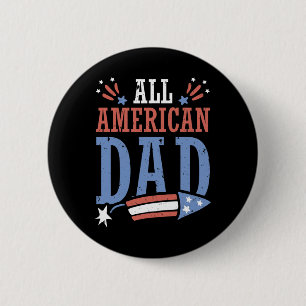 Badge Rond 5 Cm Tout American Papa 4 juillet Firecracker Indépenda