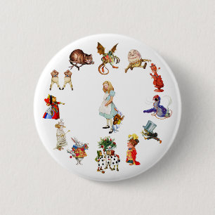 Badge Rond 5 Cm Tout autour d'Alice au pays des merveilles