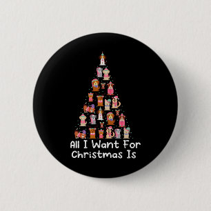 Badge Rond 5 Cm Tout Ce Que Je Veux Pour Noël C'Est Chiens Xmas Tr