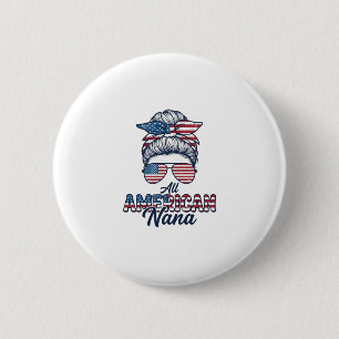 Badge Rond 5 Cm Tout design vectoriel de chignon désordonné patrio