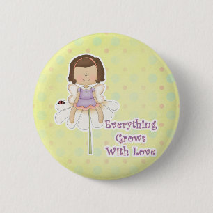 Badge Rond 5 Cm Tout grandit avec la fée d'amour
