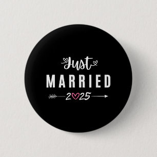 Badge Rond 5 Cm Tout juste mariés en 2025 Lune de miel Mariage Cou