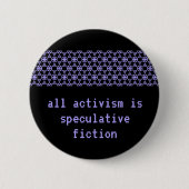 Badge Rond 5 Cm "Tout l'activisme est fiction spéculative " (Devant)