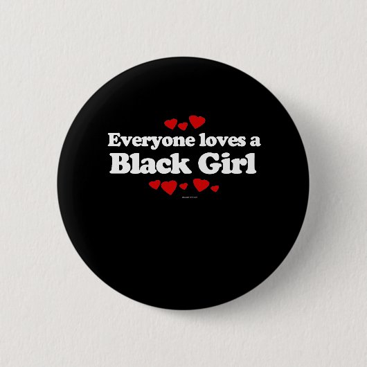 Badge Rond 5 Cm Tout le monde aime un T-shirt de fille noire (Devant)