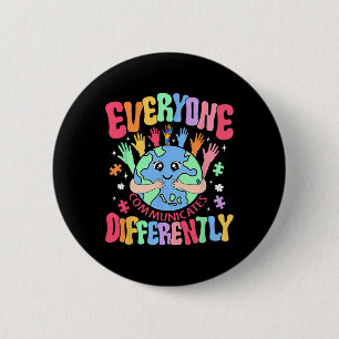 Badge Rond 5 Cm Tout Le Monde Communique Différents Enseignant De
