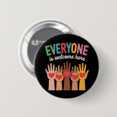 Badge Rond 5 Cm Tout Le Monde Est Bienvenue Ici (Devant & derrière)