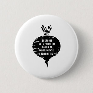 Badge Rond 5 Cm Tout Le Monde Mange Des Mains Des Travailleurs San