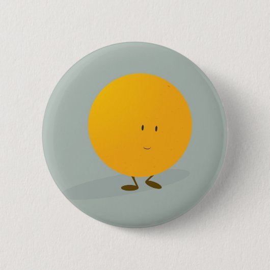 Badge Rond 5 Cm Tout orange souriant (Devant)