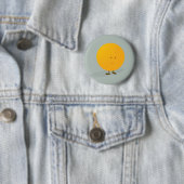 Badge Rond 5 Cm Tout orange souriant (En situation)
