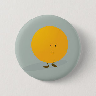 Badge Rond 5 Cm Tout orange souriant