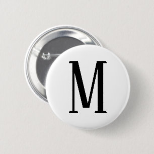 Badge Rond 5 Cm Toute lettre Noir & Blanc ou couleurs DIY