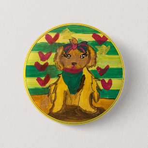 Badge Rond 5 Cm Toutou "Art par les enfants"