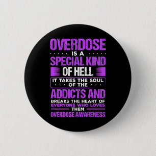 Badge Rond 5 Cm Toxicomanie Purple Ribbon Sensibilisation à la sur