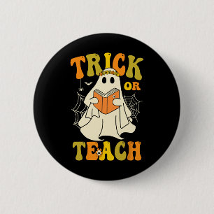 Badge Rond 5 Cm Trace Ou Enseigner Super Halloween Fantôme Floral
