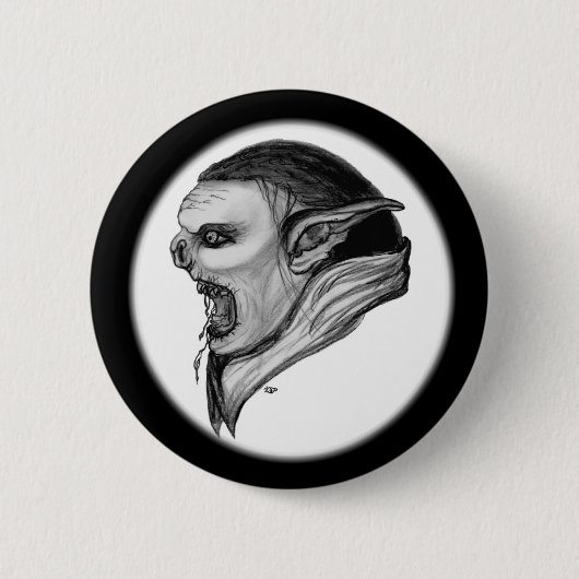 Badge Rond 5 Cm Tracer le design noir et blanc (Devant)