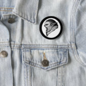 Badge Rond 5 Cm Tracer le design noir et blanc (En situation)