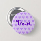 Badge Rond 5 Cm Tracie en violet (Devant & derrière)