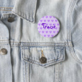 Badge Rond 5 Cm Tracie en violet (En situation)