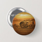 Badge Rond 5 Cm Tracteur antique (Devant & derrière)