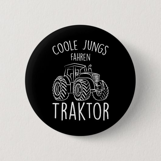 Badge Rond 5 Cm tracteur cool pour garçons (Devant)