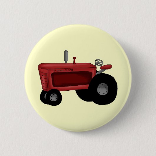Badge Rond 5 Cm Tracteur de ferme (Devant)