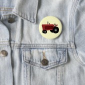 Badge Rond 5 Cm Tracteur de ferme (En situation)
