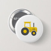 Badge Rond 5 Cm Tracteur jaune (Devant & derrière)