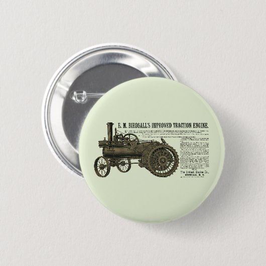 BADGE ROND 5 CM TRACTION DES MOTEURS À VAPEUR EXPLOITATION FERME D (Devant & derrière)