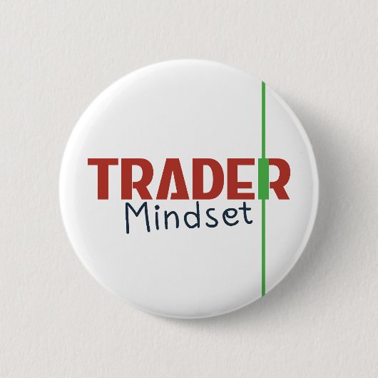 Badge Rond 5 Cm Trader Mindset – Discipline, Focus, Trading Psycho (Devant)