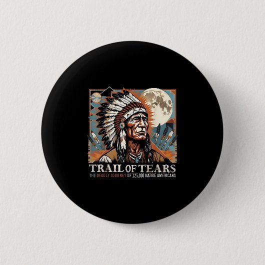 Badge Rond 5 Cm Trail Of Tears Memorial Amérindien (Devant)