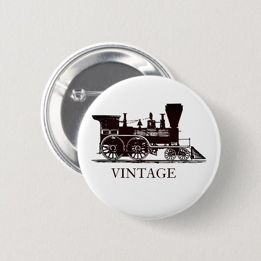 Badge Rond 5 Cm Train à vapeur 1859 (Devant & derrière)