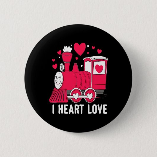 Badge Rond 5 Cm Train Amour à Profusion Saint-Valentin Garçonnet E (Devant)
