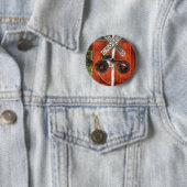 Badge Rond 5 Cm Train - croisement de chemin de fer (En situation)