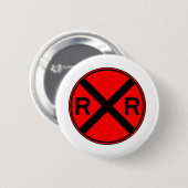 Badge Rond 5 Cm Train d'avertissement de plaque de rue de (Devant & derrière)