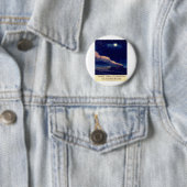 Badge Rond 5 Cm Train de nuit pour Londres. (En situation)