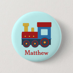 Badge Rond 5 Cm Train mignon et coloré pour garçons