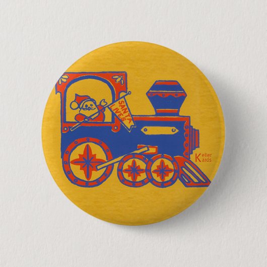 Badge Rond 5 Cm Train père Noël (Devant)