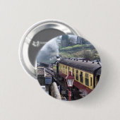 BADGE ROND 5 CM TRAINS À VAPEUR (Devant & derrière)