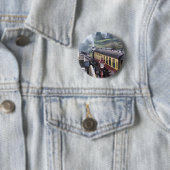 BADGE ROND 5 CM TRAINS À VAPEUR (En situation)