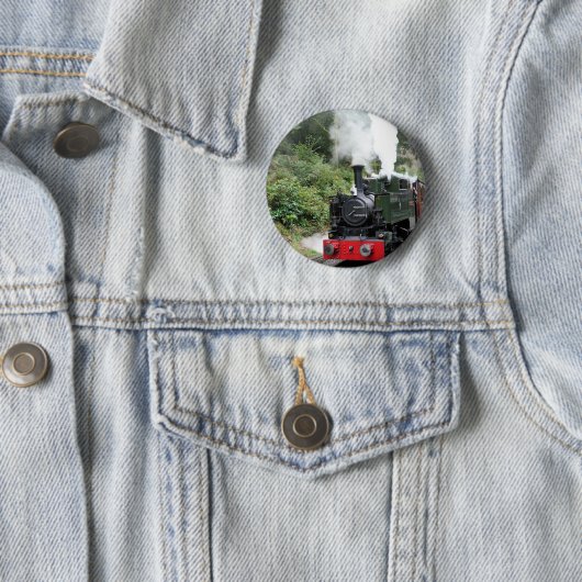 BADGE ROND 5 CM TRAINS À VAPEUR (En situation)