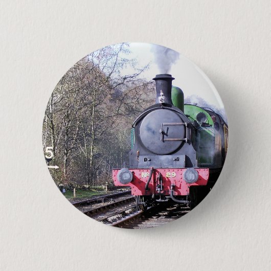 BADGE ROND 5 CM TRAINS À VAPEUR (Devant)