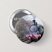 BADGE ROND 5 CM TRAINS À VAPEUR (Devant & derrière)