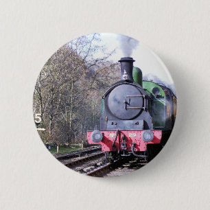 BADGE ROND 5 CM TRAINS À VAPEUR