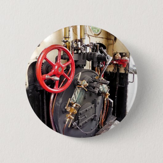 BADGE ROND 5 CM TRAINS À VAPEUR (Devant)