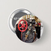 BADGE ROND 5 CM TRAINS À VAPEUR (Devant & derrière)