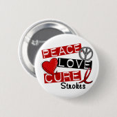 Badge Rond 5 Cm TRAITEMENT 1 d'AMOUR de PAIX de course (Devant & derrière)