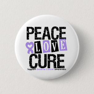Badge Rond 5 Cm Traitement d'amour de paix de Cancer